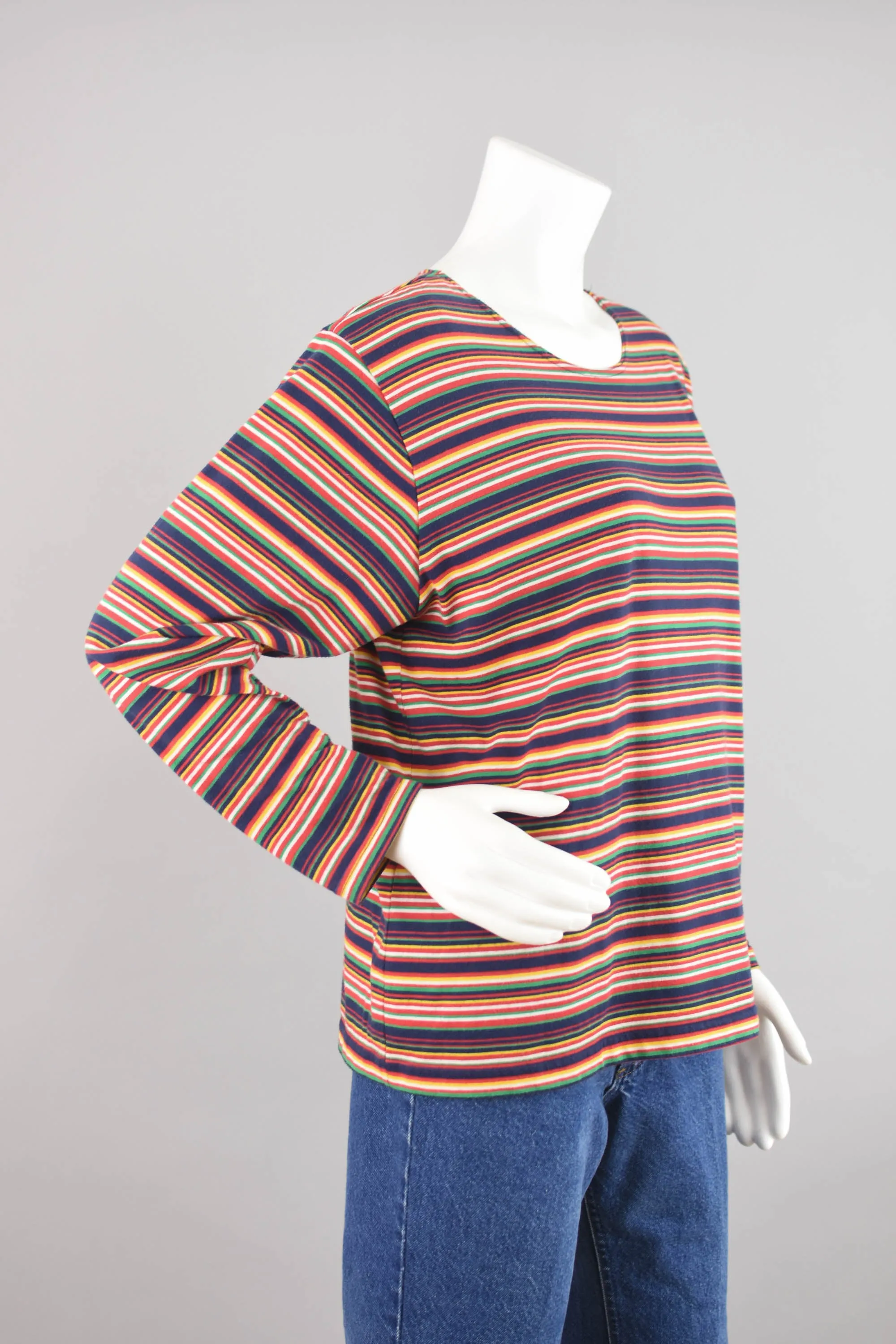 90s Striped Long Sleeve Grunge Shirt, Women's Large