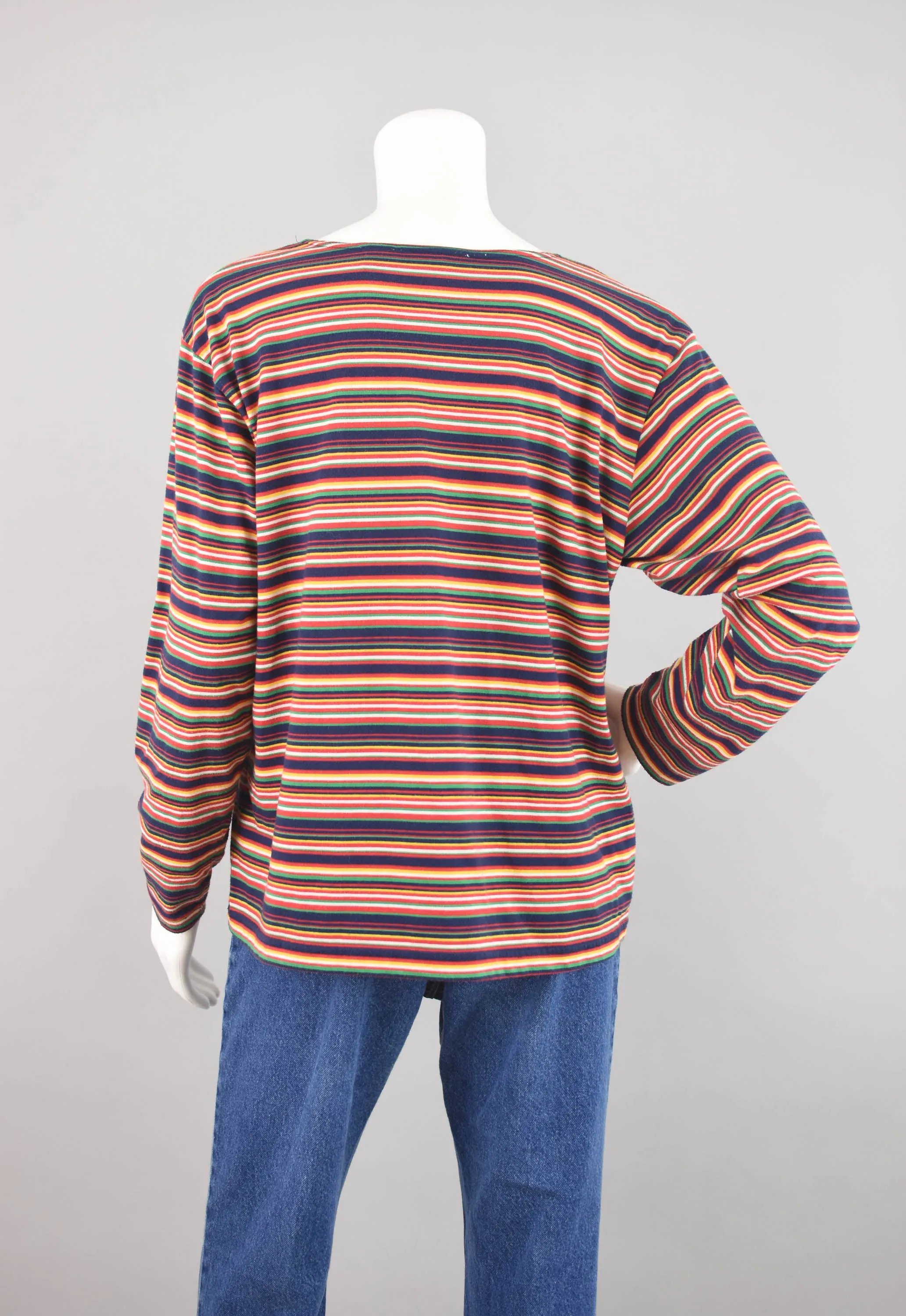 90s Striped Long Sleeve Grunge Shirt, Women's Large