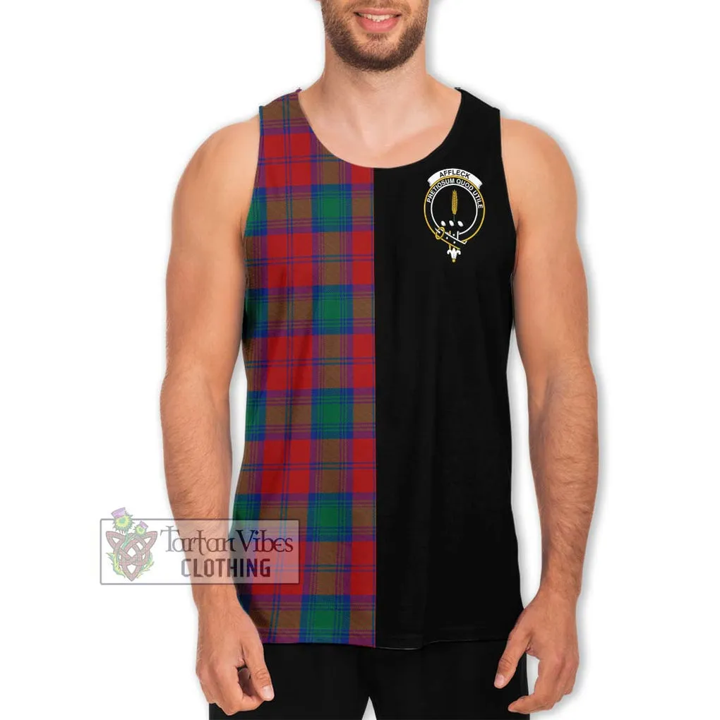 Affleck Tartan Men's Tank Top with Family Crest and Half Of Me Style