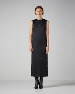 Alessia Dress in Washed Silk, Black