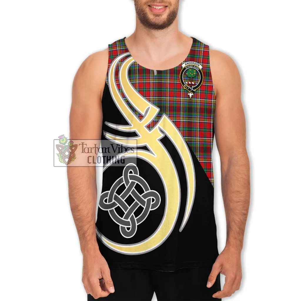 Anderson of Arbrake Tartan Men's Tank Top with Family Crest and Celtic Symbol Style