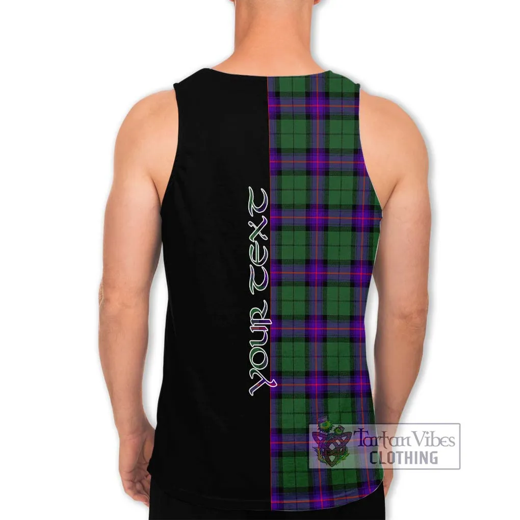 Armstrong Modern Tartan Men's Tank Top with Family Crest and Half Of Me Style