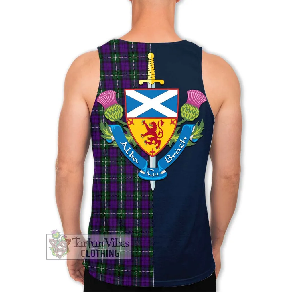 Baillie Highland Society Tartan Men's Tank Top Alba with Scottish Lion Royal Arm Half Style