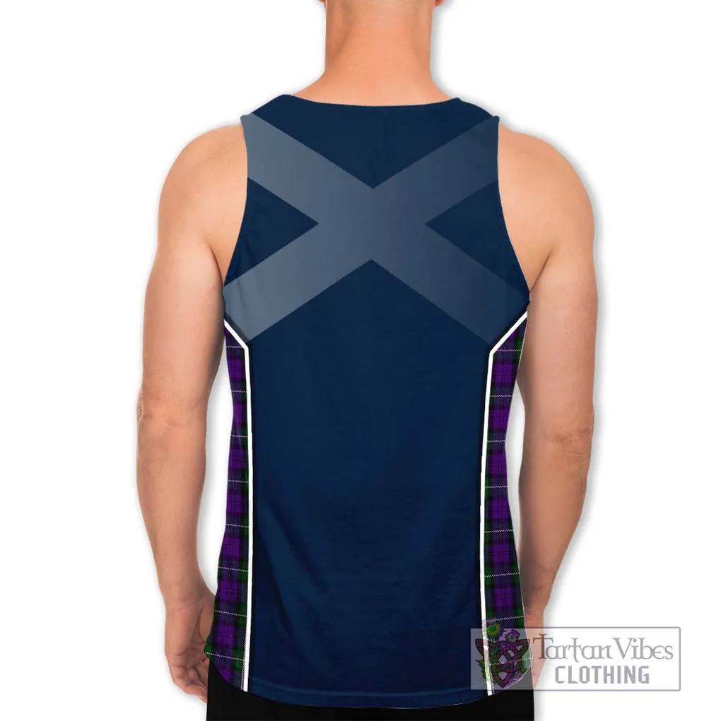 Baillie Highland Society Tartan Men's Tank Top with Family Crest and Lion Rampant Vibes Sport Style