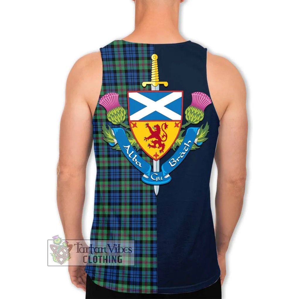 Baird Ancient Tartan Men's Tank Top Alba with Scottish Lion Royal Arm Half Style