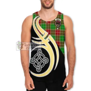 Baxter Modern Tartan Men's Tank Top with Family Crest and Celtic Symbol Style