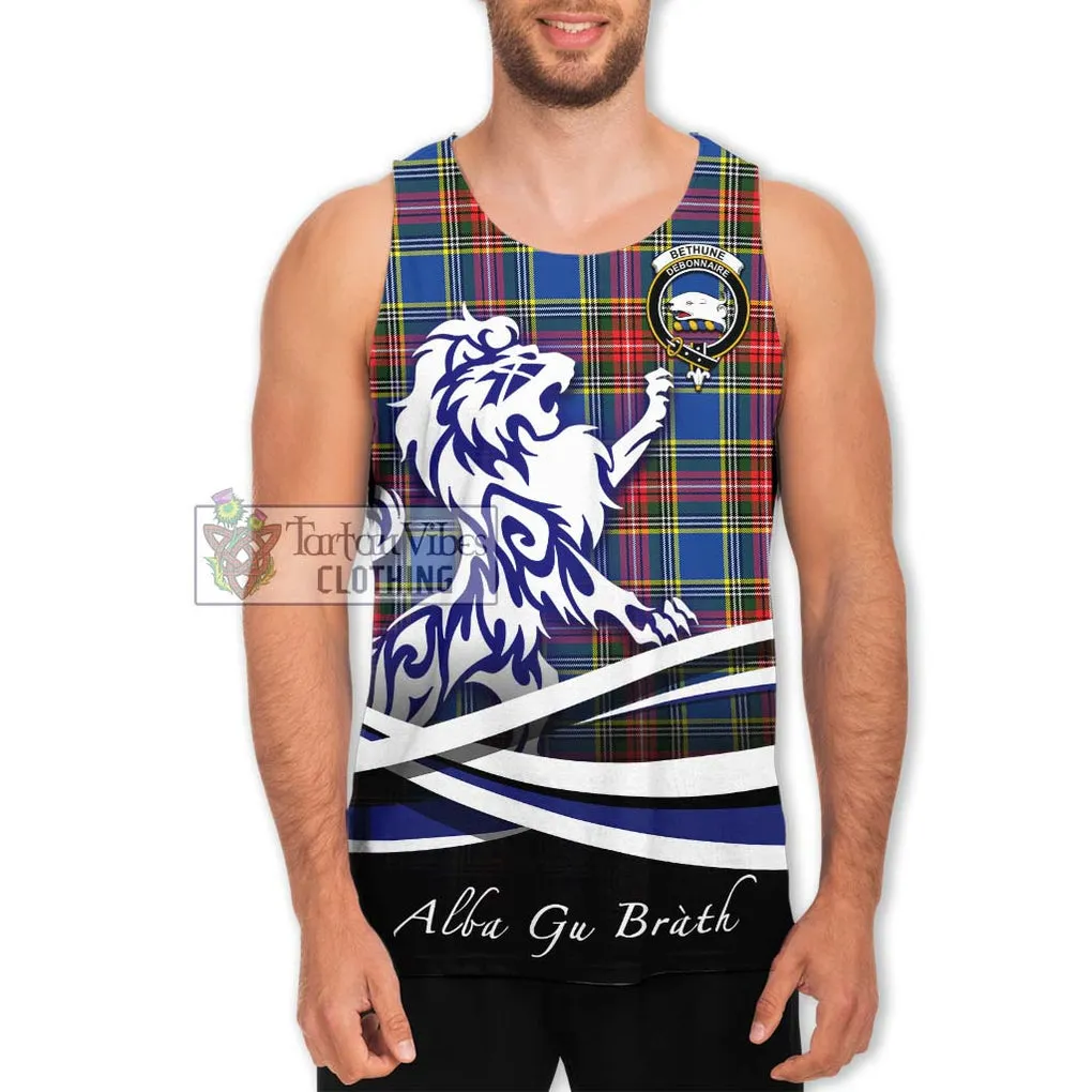 Bethune Tartan Men's Tank Top with Alba Gu Brath Regal Lion Emblem