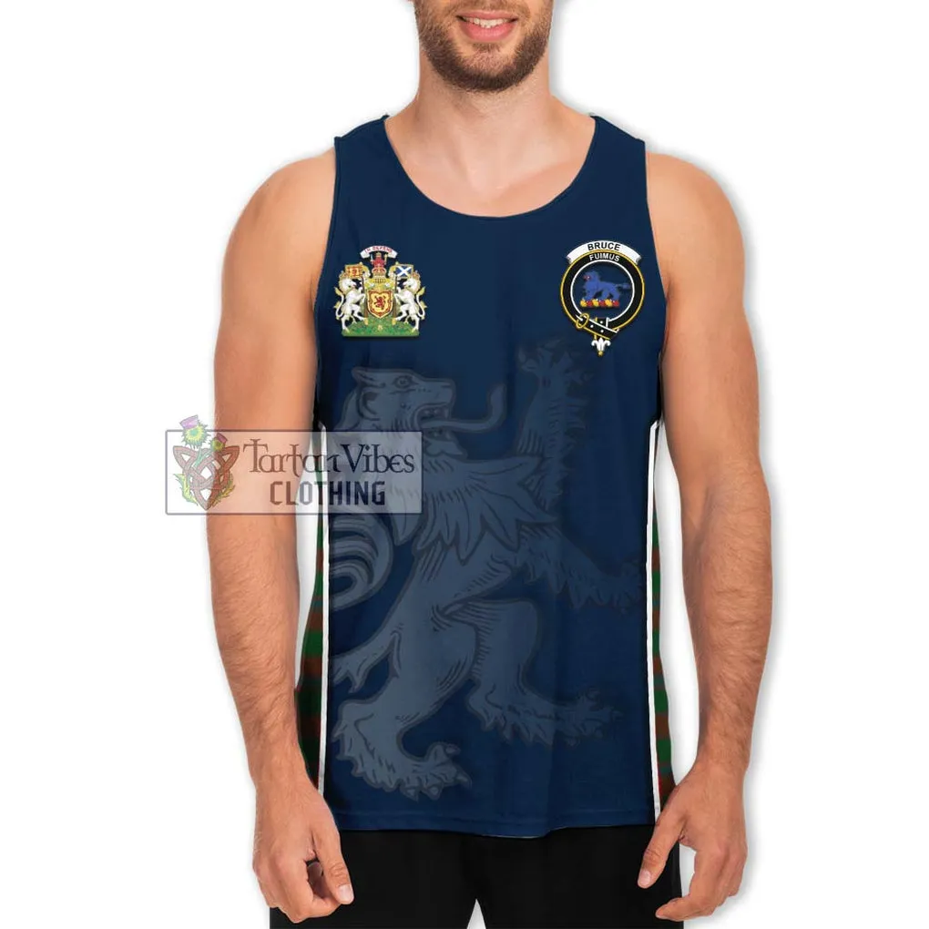 Bruce Old Tartan Men's Tank Top with Family Crest and Lion Rampant Vibes Sport Style