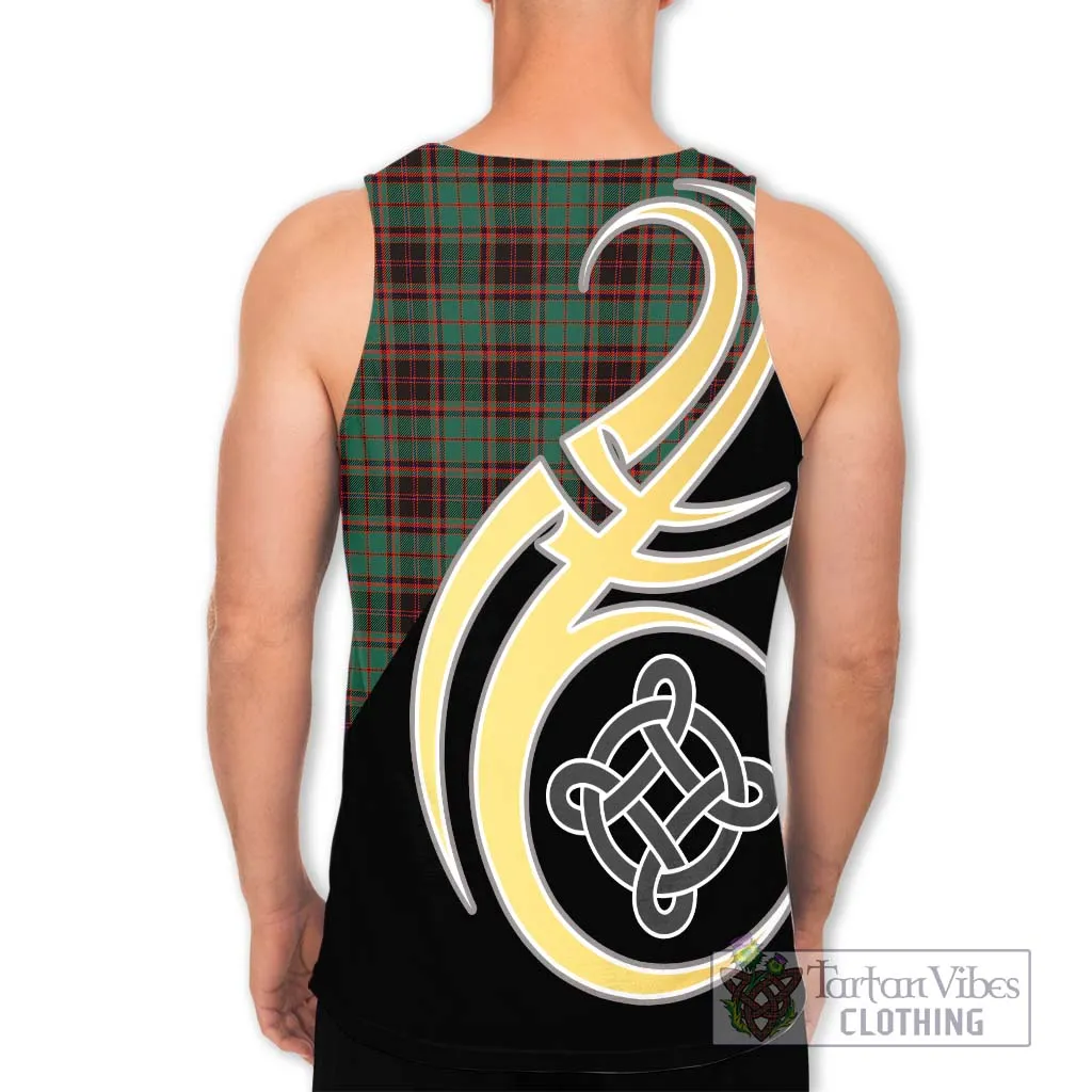 Buchan Ancient Tartan Men's Tank Top with Family Crest and Celtic Symbol Style