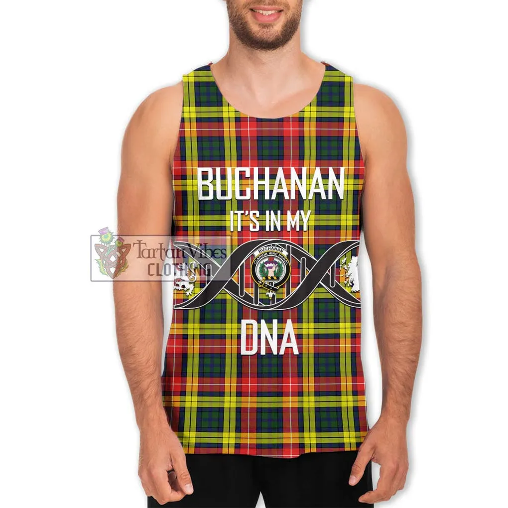 Buchanan Modern Tartan Men's Tank Top with Family Crest DNA In Me Style