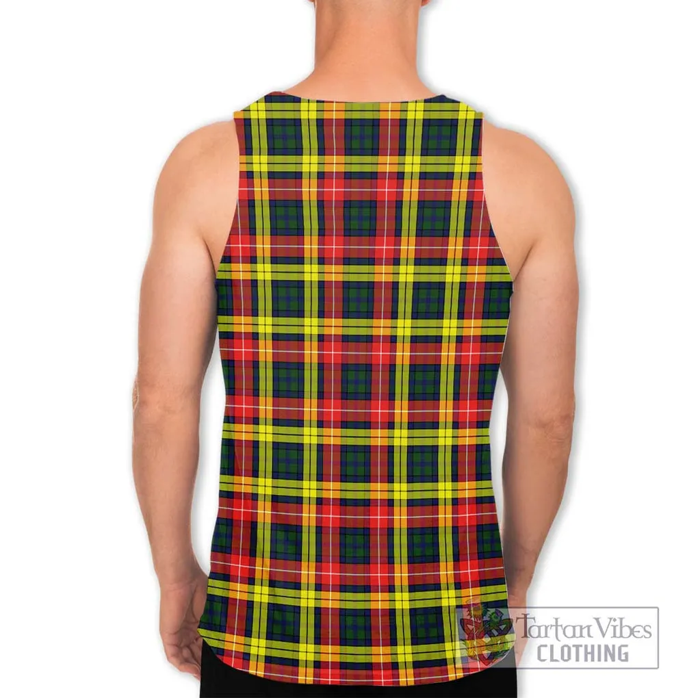 Buchanan Modern Tartan Men's Tank Top with Family Crest DNA In Me Style