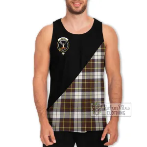 Burns Battalion Weathered Tartan Men's Tank Top with Family Crest and Military Logo Style