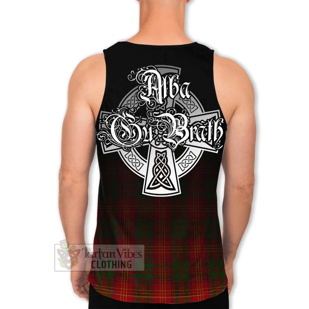 Burns Tartan Men's Tank Top Featuring Alba Gu Brath Family Crest Celtic Inspired