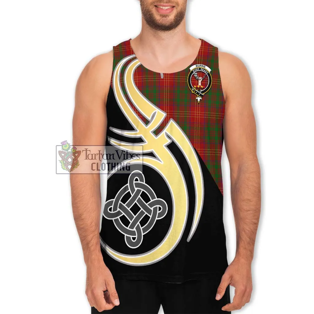 Burns Tartan Men's Tank Top with Family Crest and Celtic Symbol Style