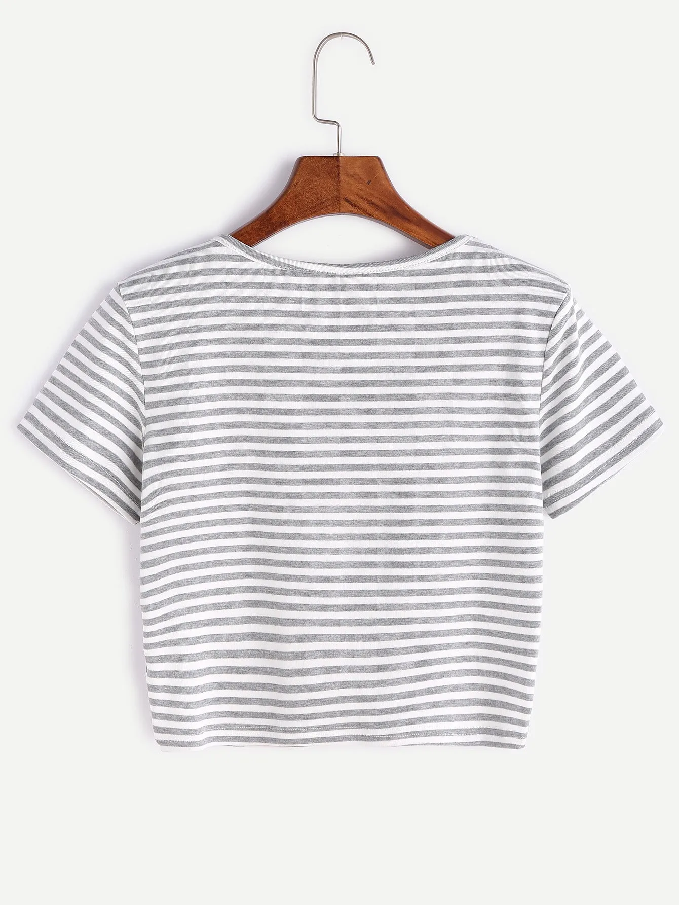 Chloé Button Detail Crop Stripe Top