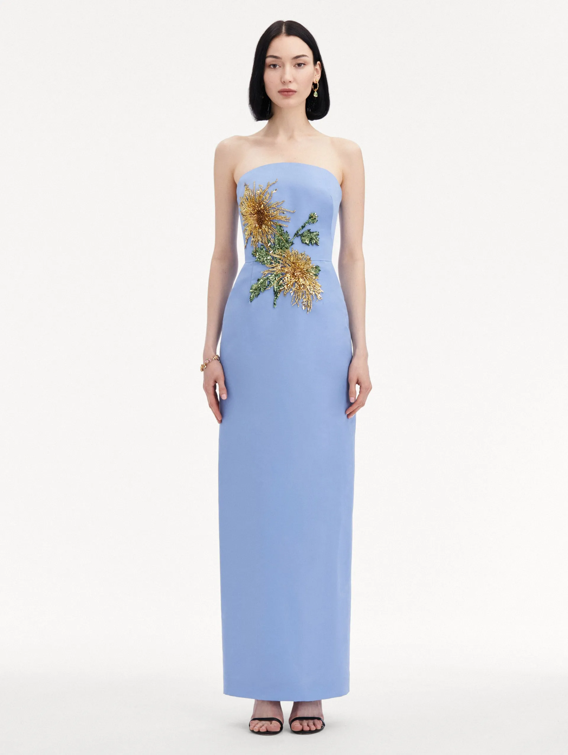 Chrysanthemum Crystal Embroidered Gown