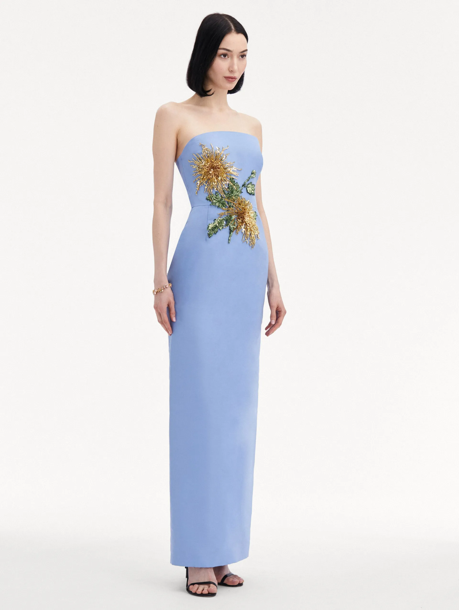 Chrysanthemum Crystal Embroidered Gown