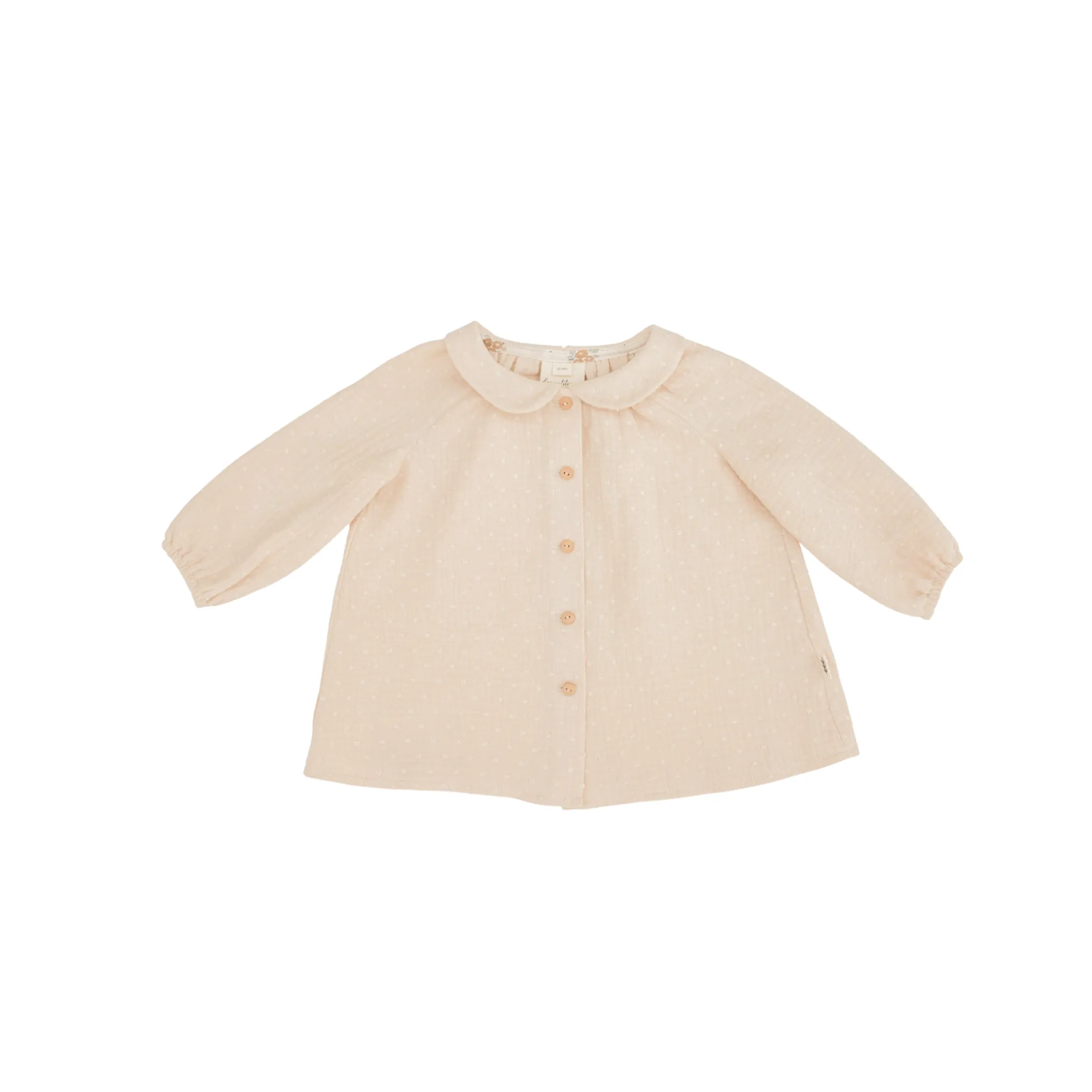 Claudine Collar Blouse - Dot Creme Brulee