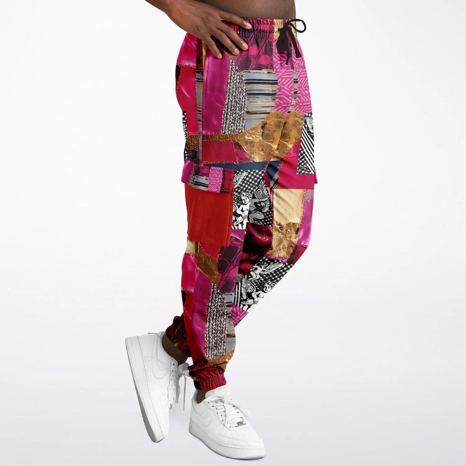 Color Me Pink and Gold Cotton Fleece Unisex Cargo Joggers