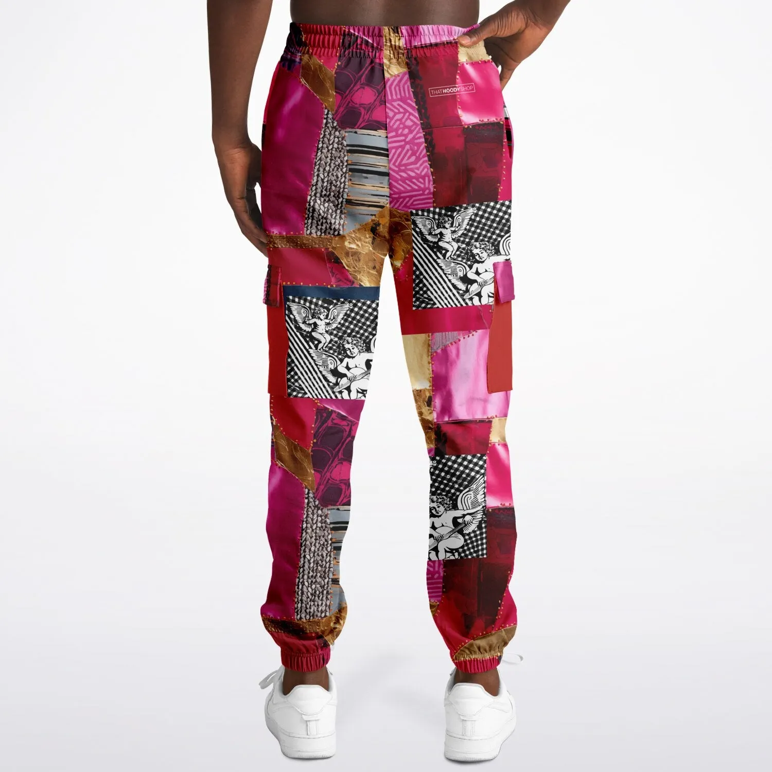 Color Me Pink and Gold Cotton Fleece Unisex Cargo Joggers