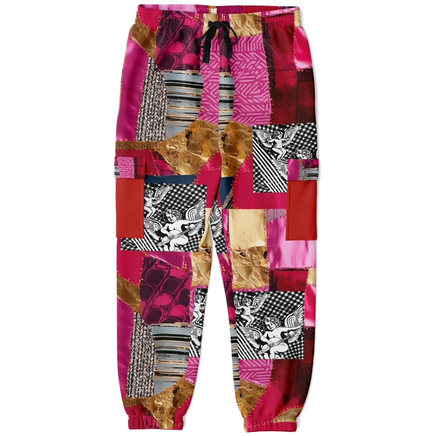 Color Me Pink and Gold Cotton Fleece Unisex Cargo Joggers