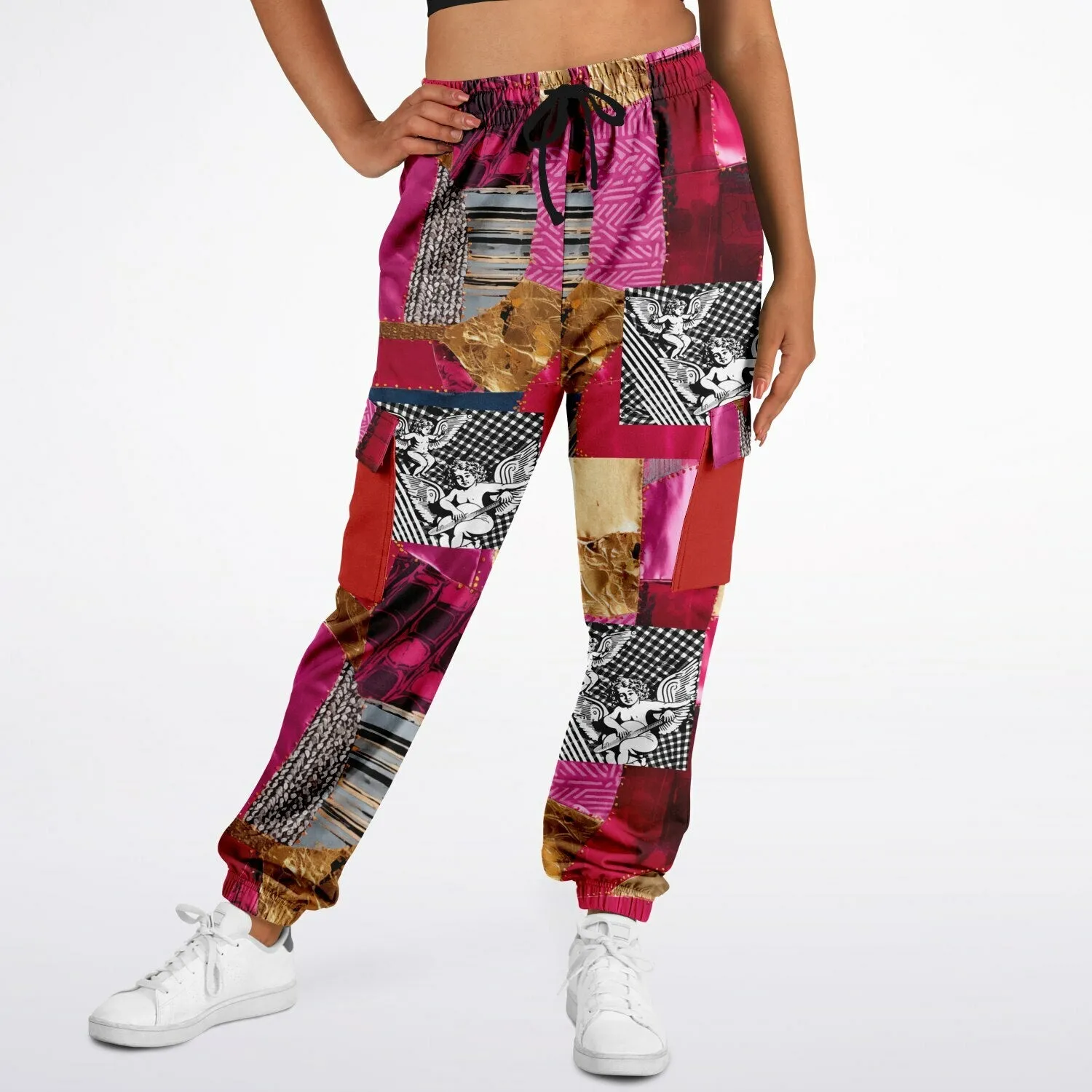 Color Me Pink and Gold Cotton Fleece Unisex Cargo Joggers