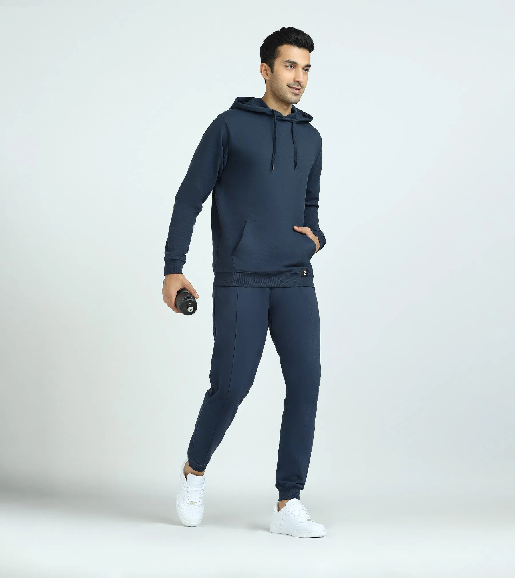 Cruze French Terry Cotton Hoodie and Joggers Co-Ord Set Opal Blue