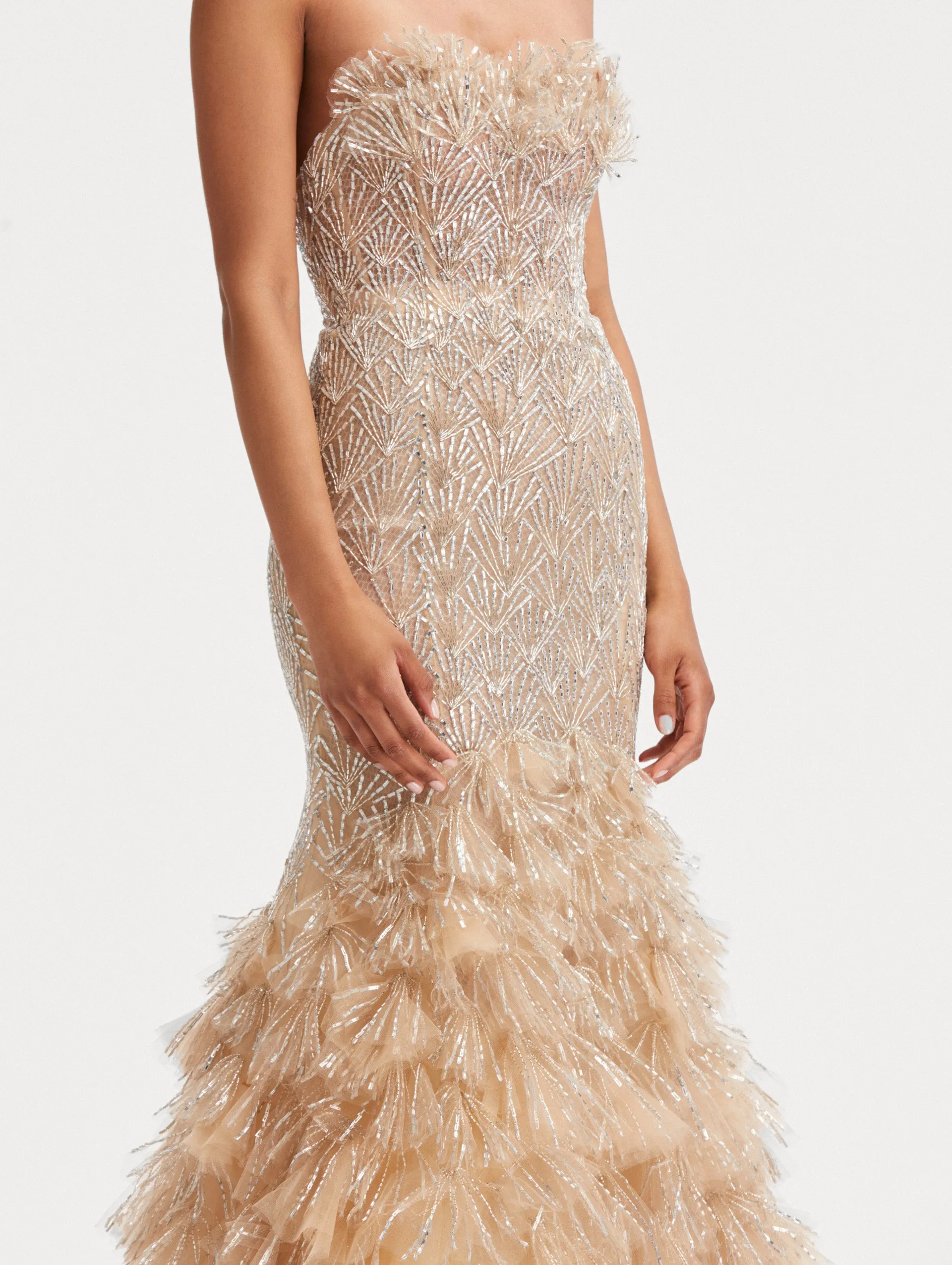 Crystal Embroidered Trumpet Gown