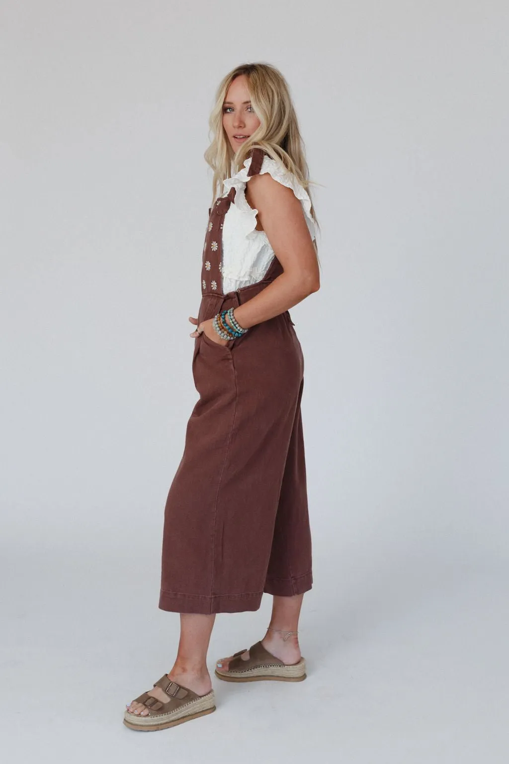 Dashing Daisy Overalls - Brown