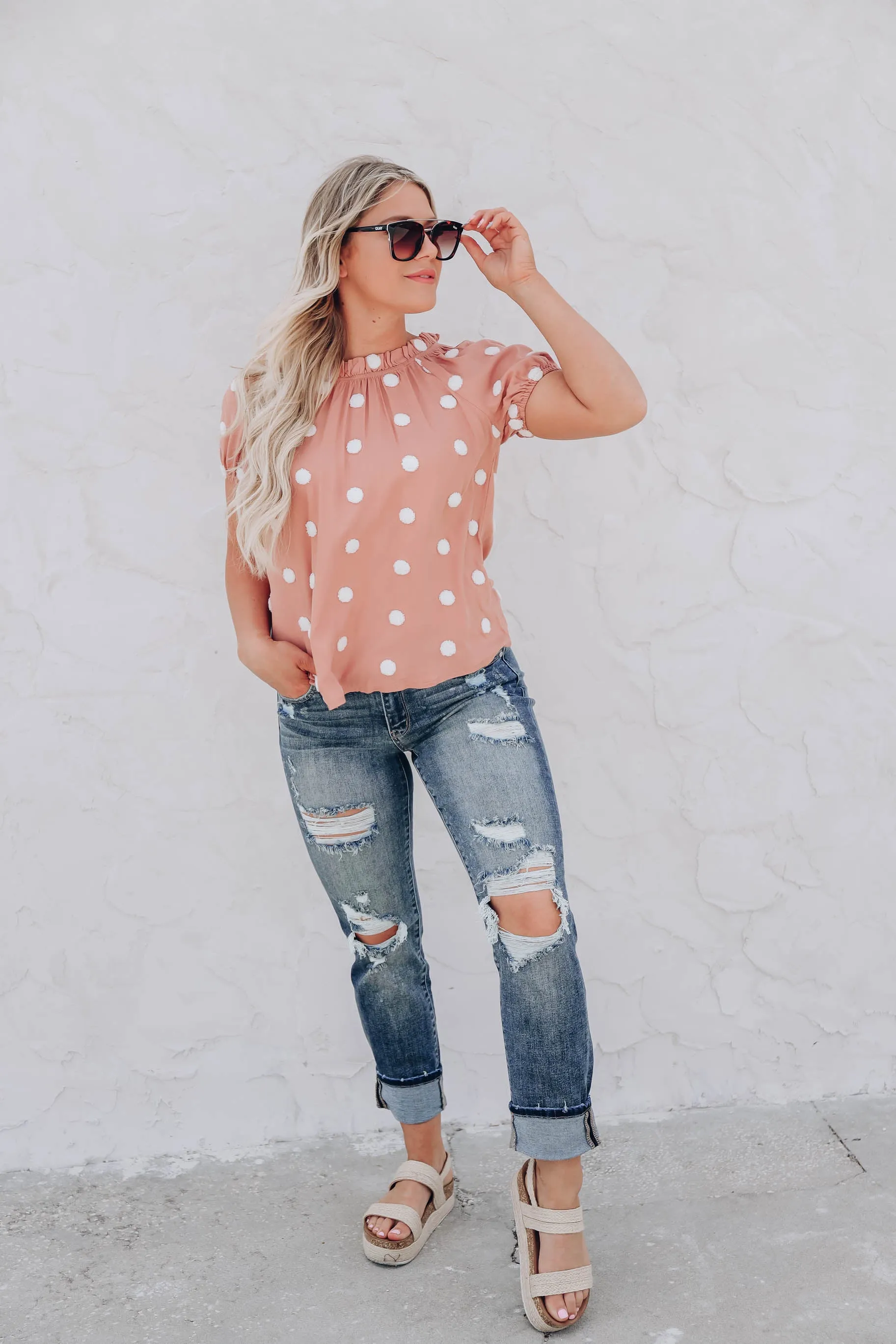 Dusty Sienna Polka Dot Blouse