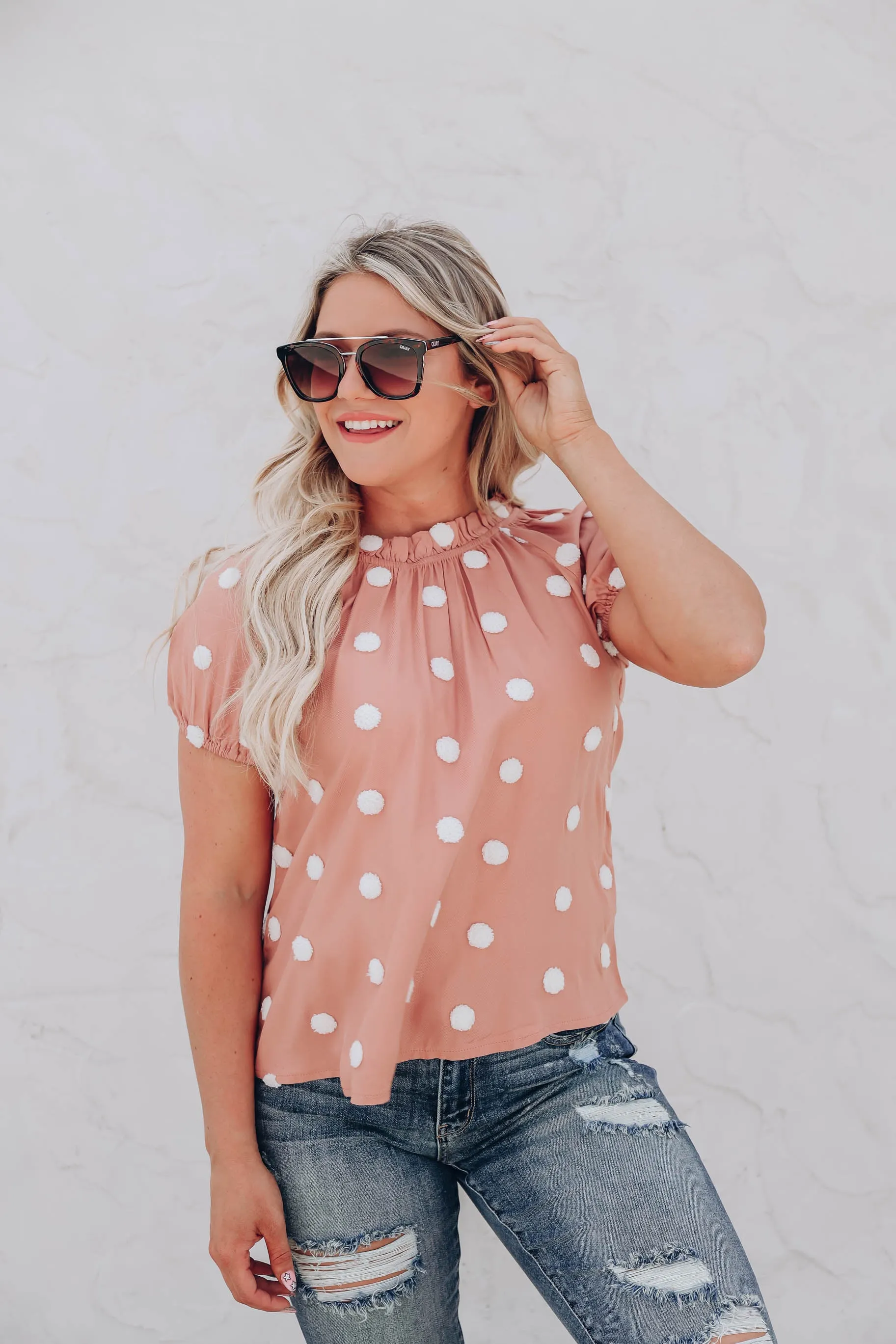 Dusty Sienna Polka Dot Blouse