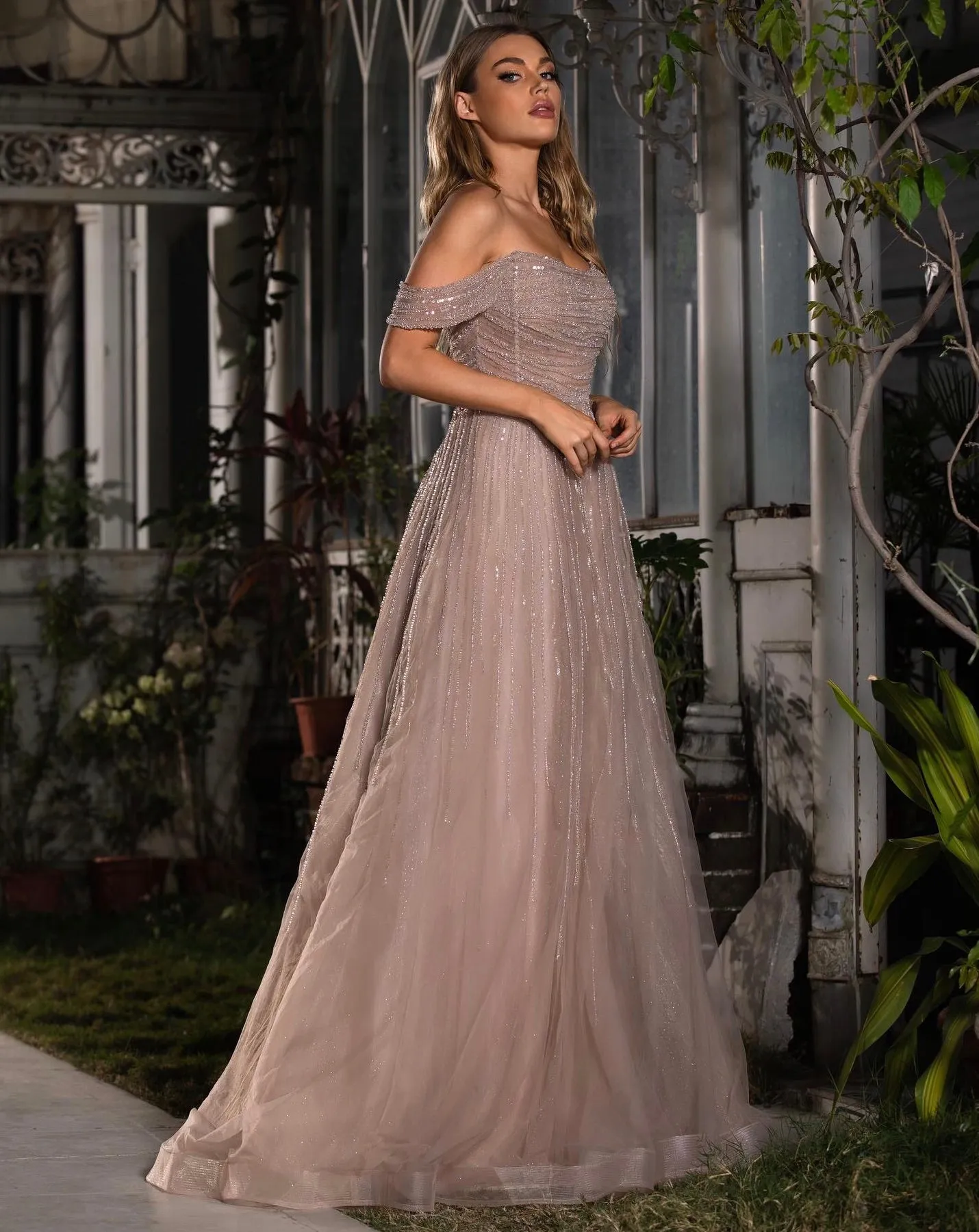 Eloise Embroidered Gown - Blush