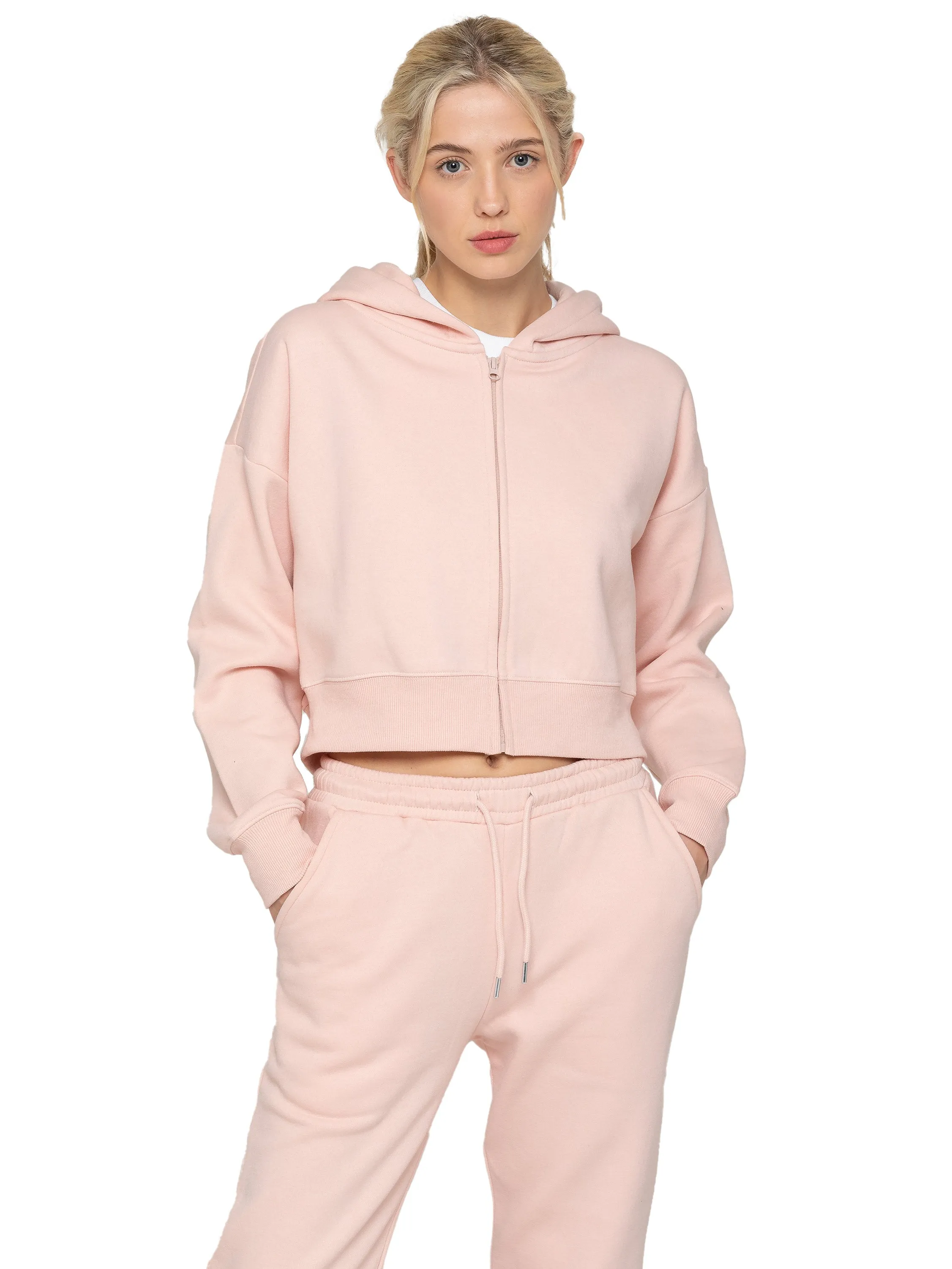 Enzo | Womens Crop Zip Hoodie Tracksuit Set