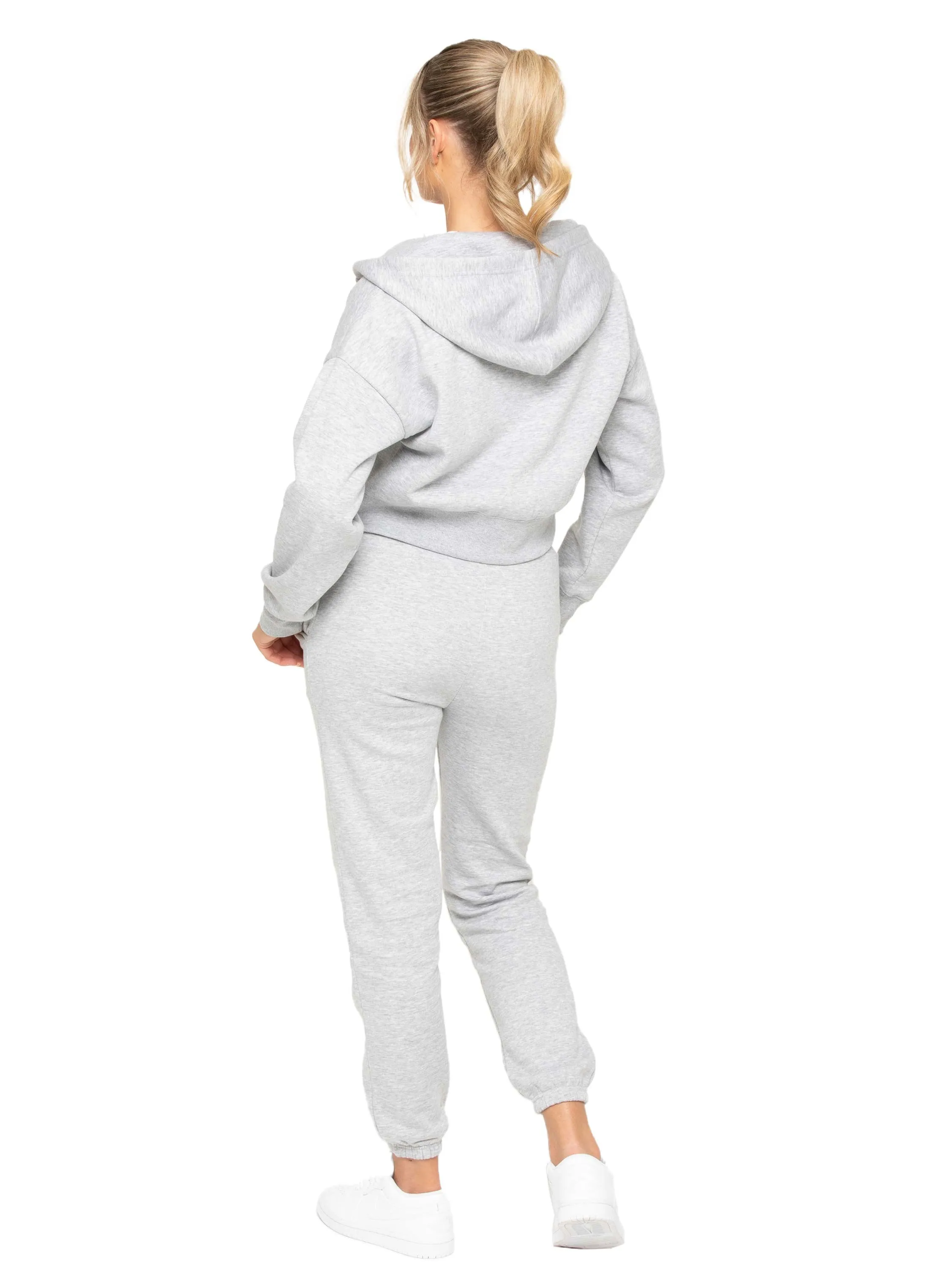 Enzo | Womens Crop Zip Hoodie Tracksuit Set