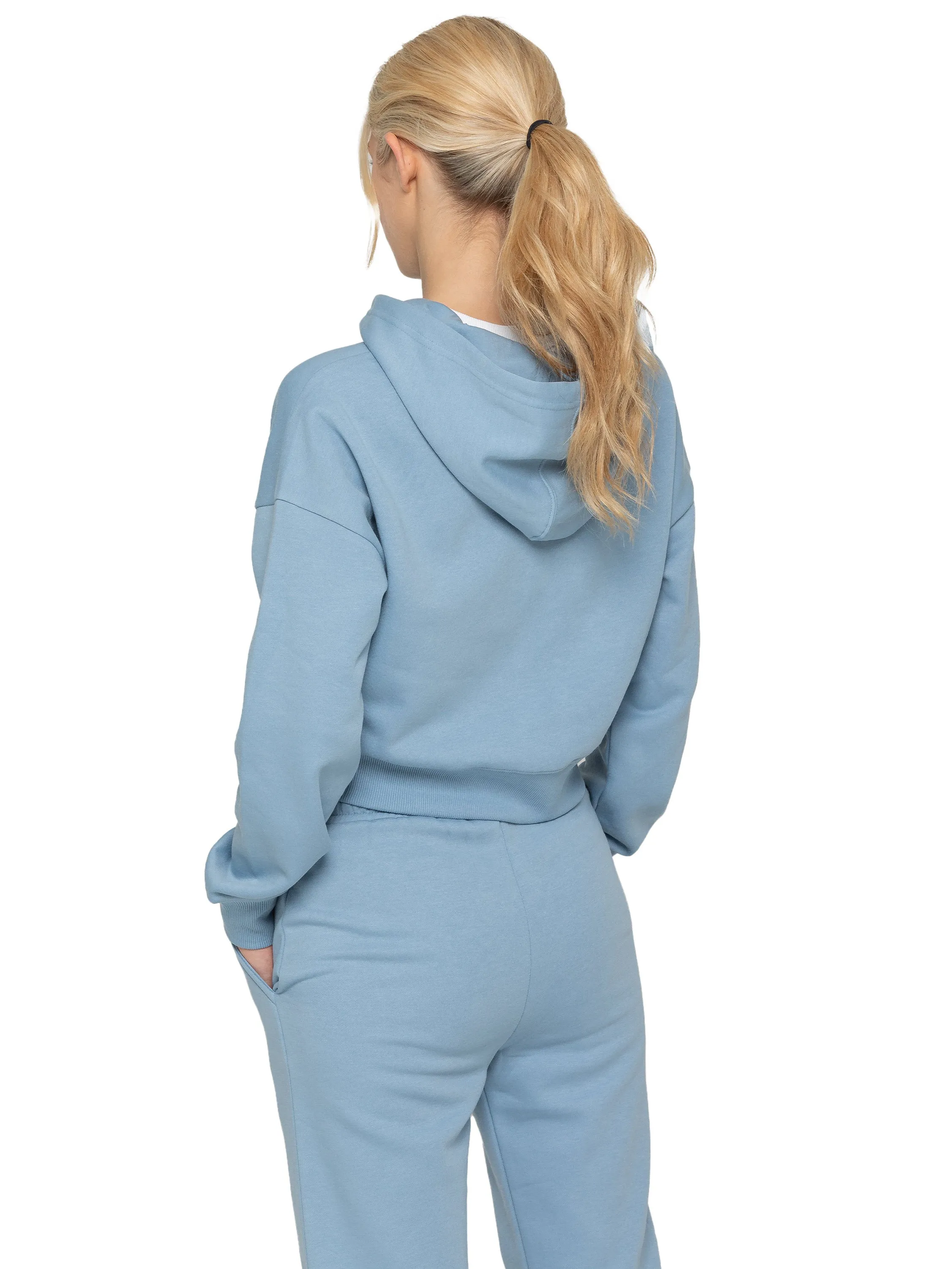 Enzo | Womens Crop Zip Hoodie Tracksuit Set