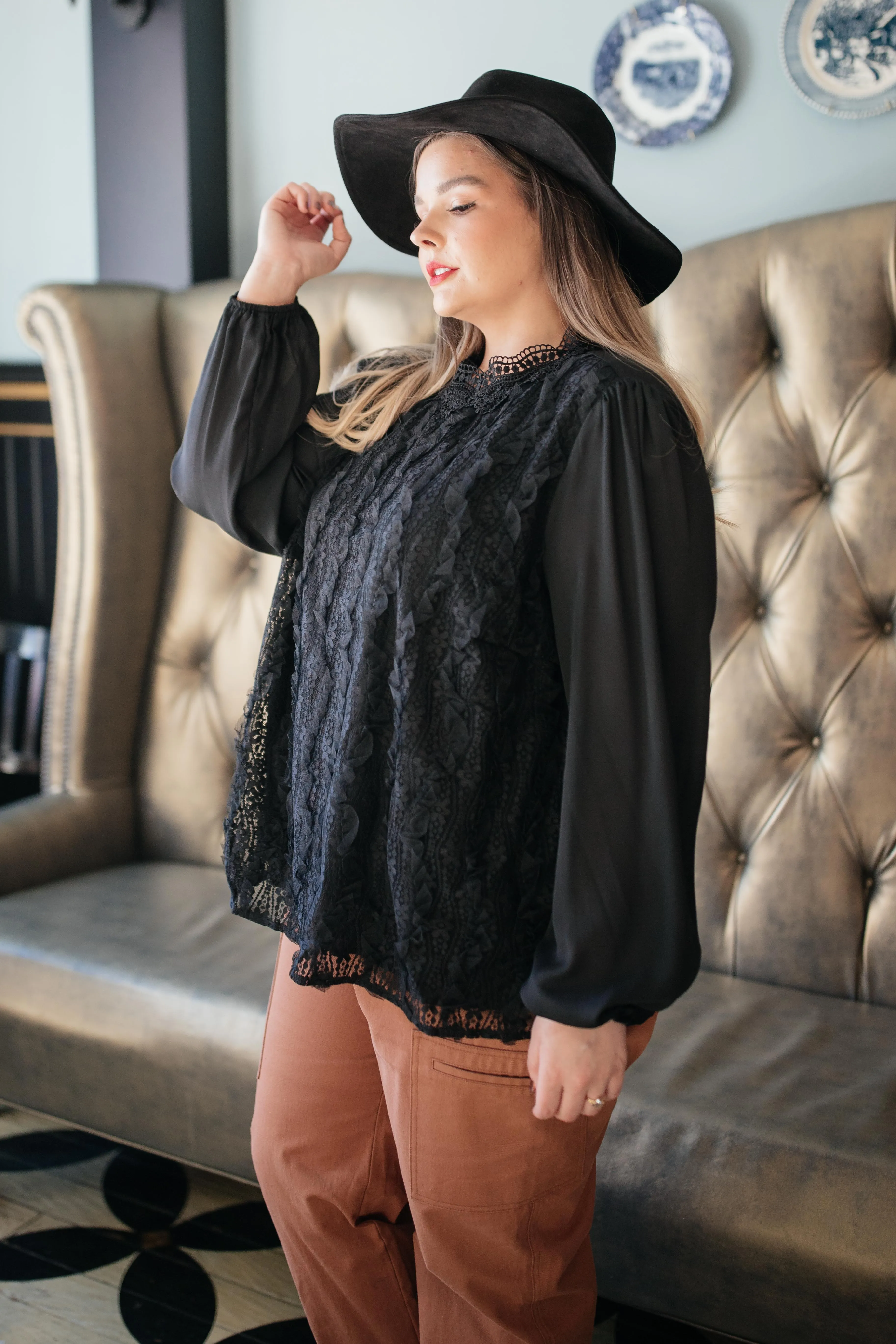 Grace Black Lace Blouse