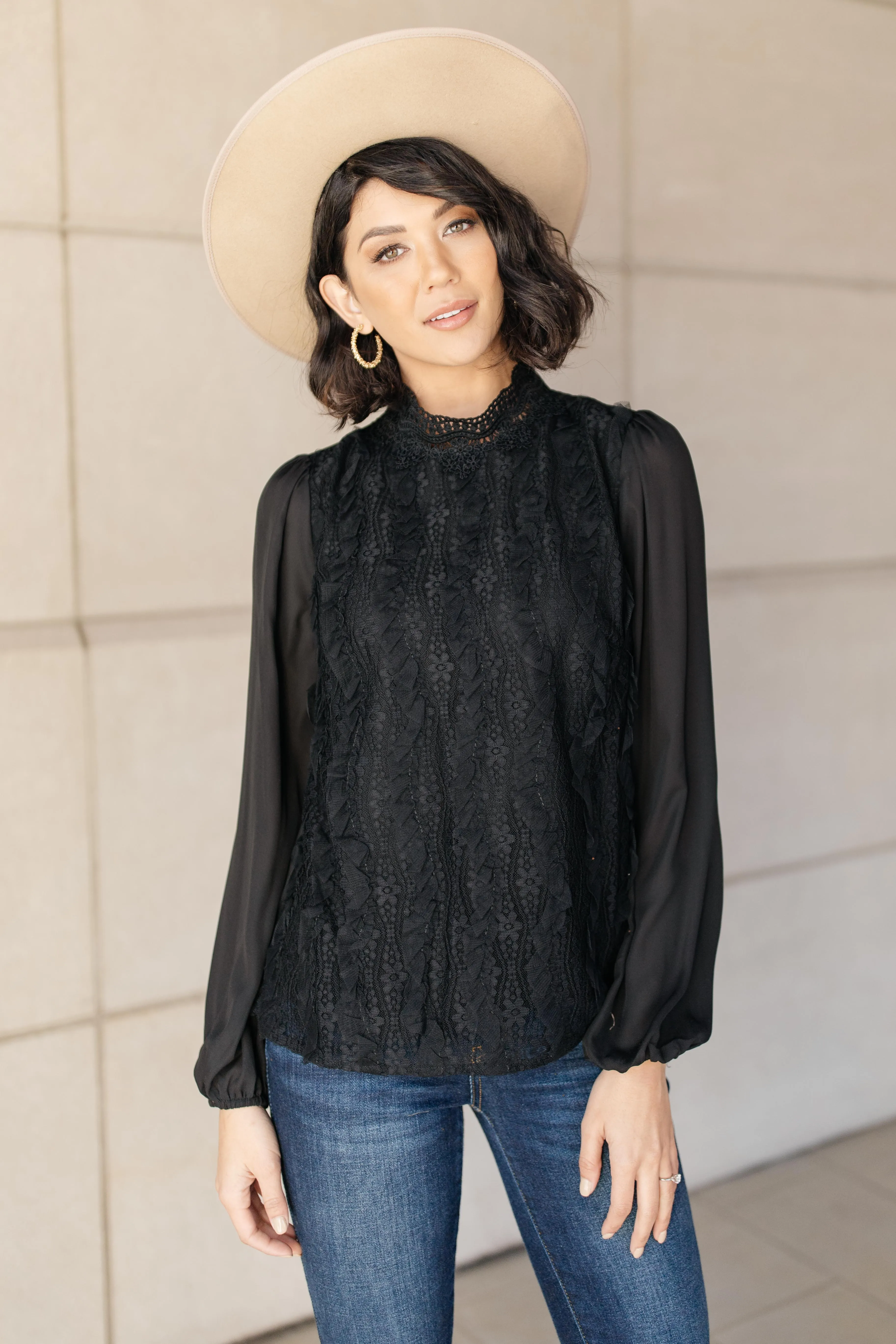 Grace Black Lace Blouse