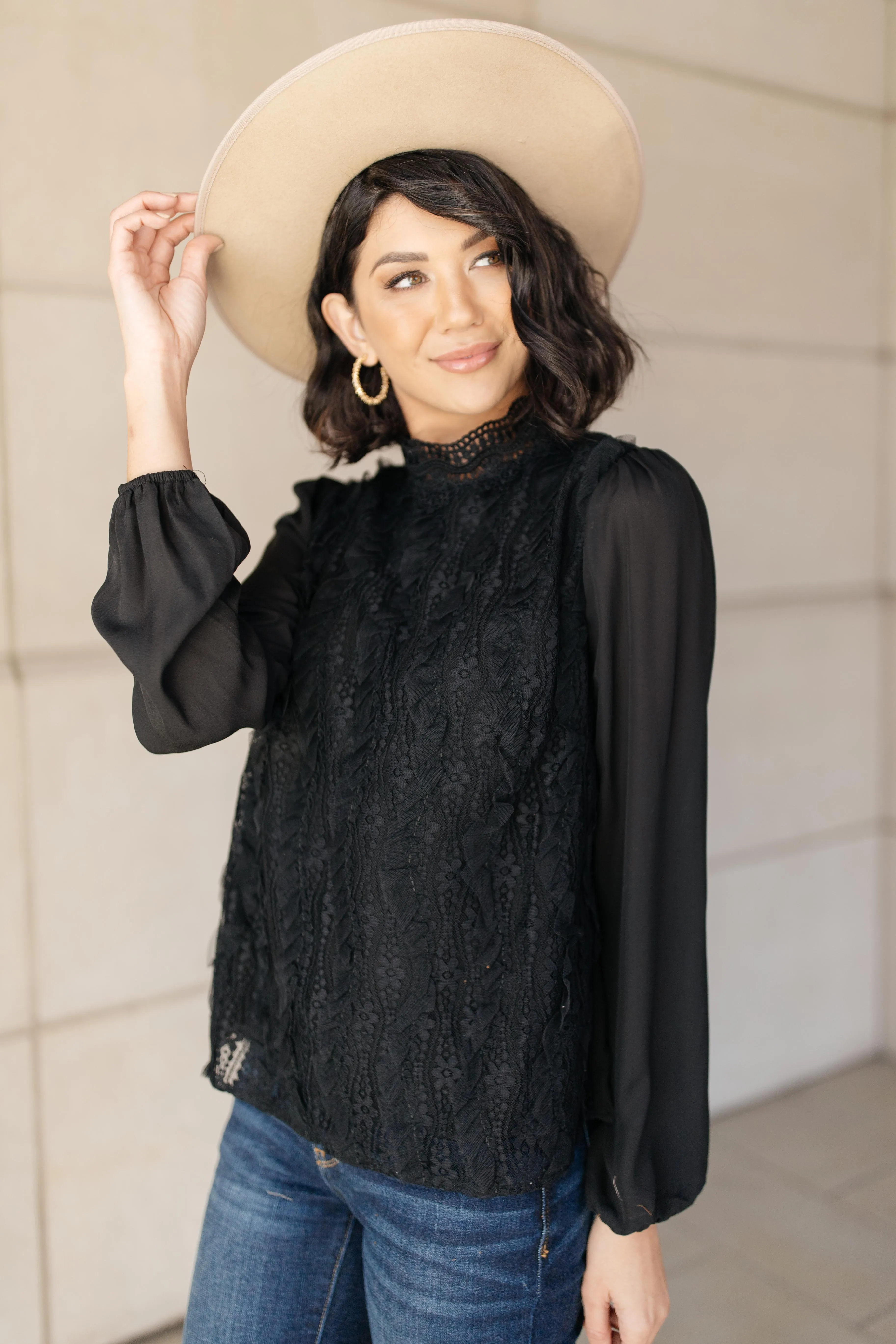 Grace Black Lace Blouse