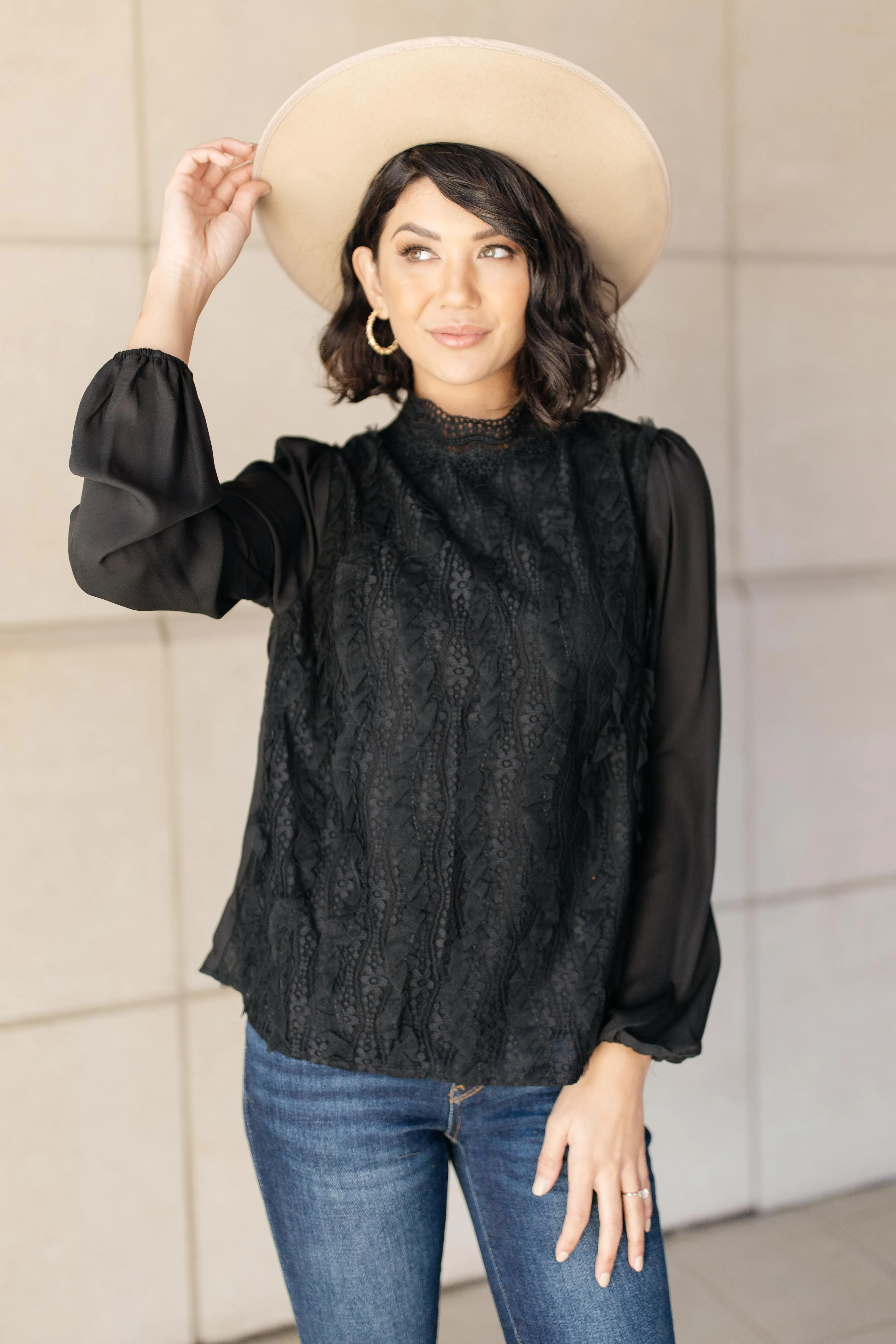 Grace Black Lace Blouse