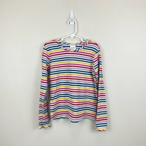 Hanna Andersson Girls Long Sleeve Rainbow Striped Tee 130 cm 8