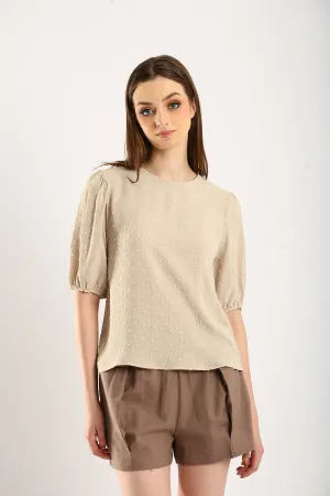 Harlene Cotton Linen Blouse in Khakis