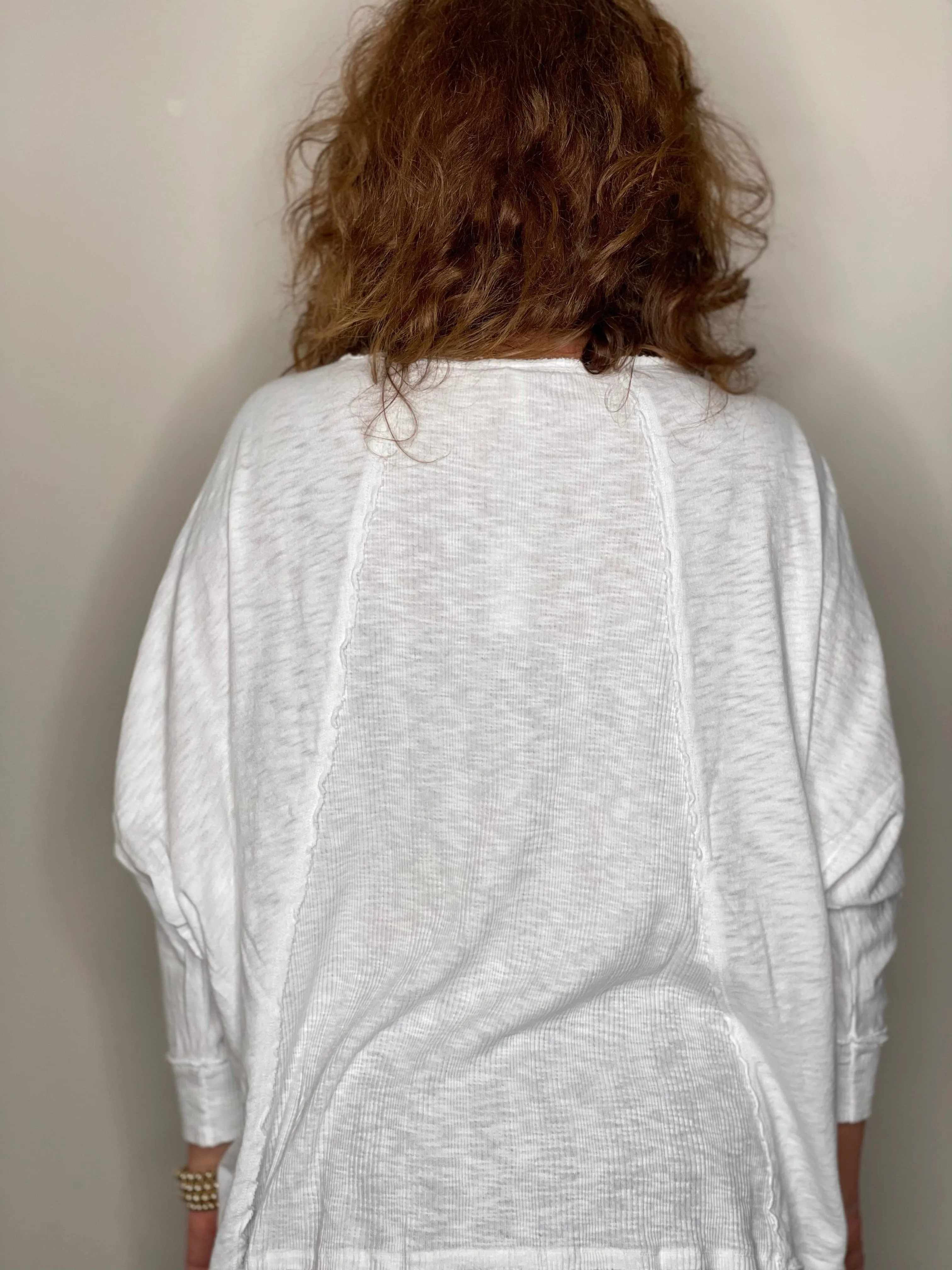 Hello Nite Oversized Dolman Tee in White