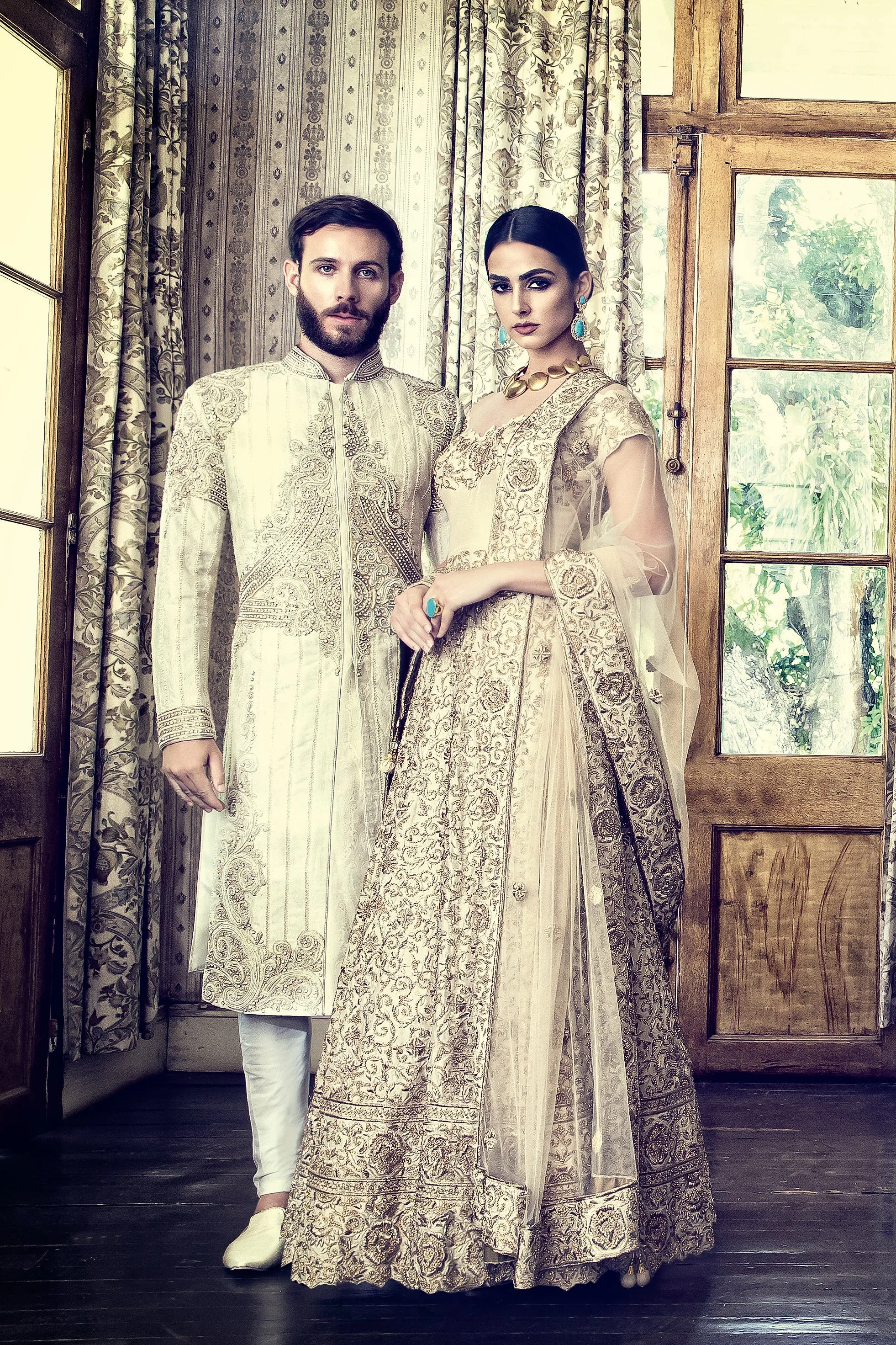 Ivory Heavy Embroidered Bridal Gown