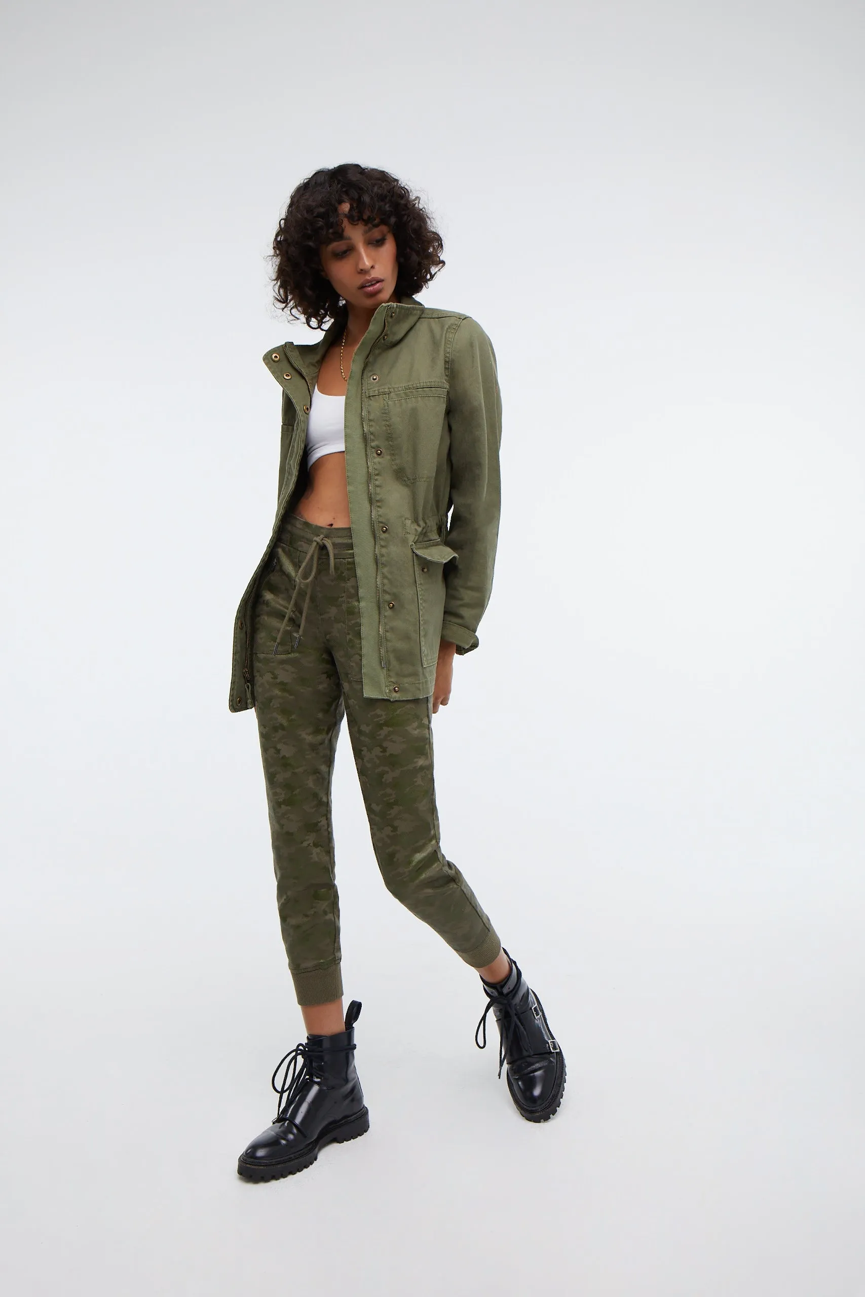 Jolie Glossed Camo Trek Pant