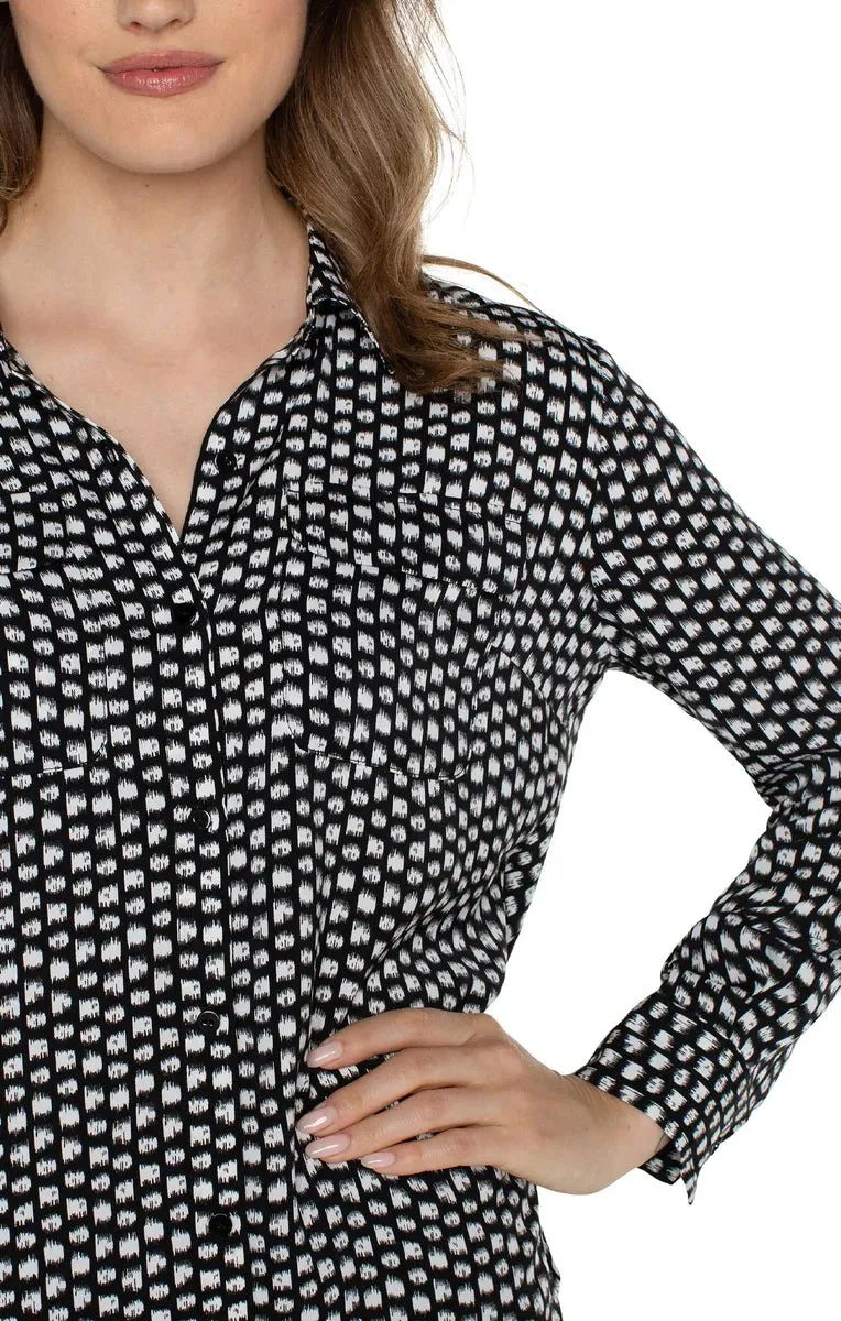 Liverpool Flap Pocket Woven Blouse