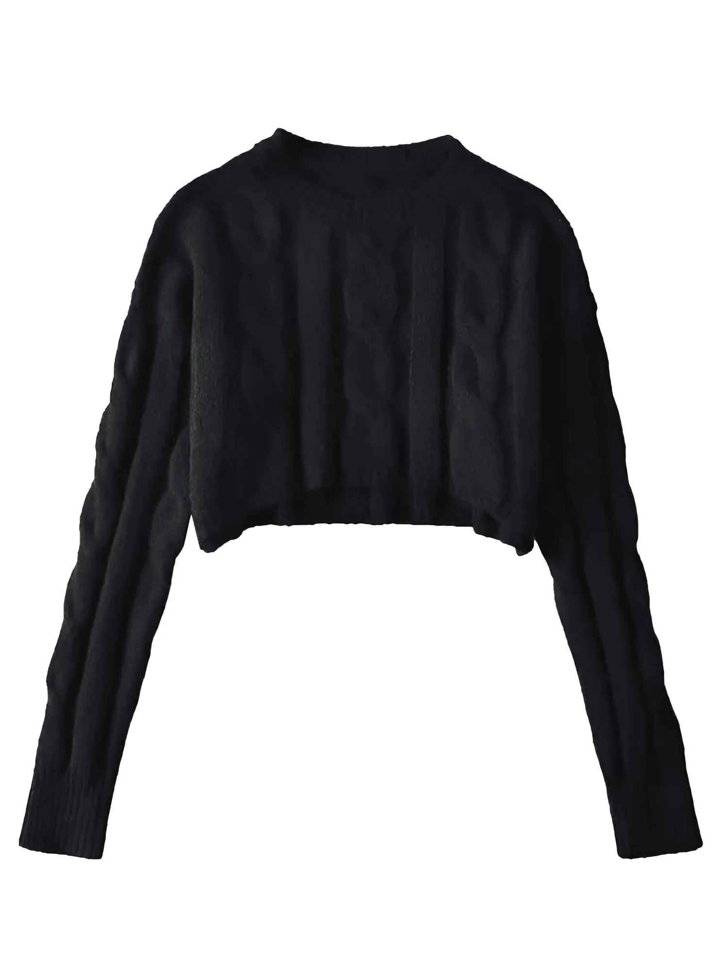 Long Sleeve Top Women's Fashion Cropped Sweater Preppy Pullover Short Sweater