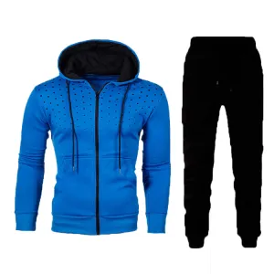 Men's Fall Winter Cardigan Hoodie Jacket Jogger Two Piece Set