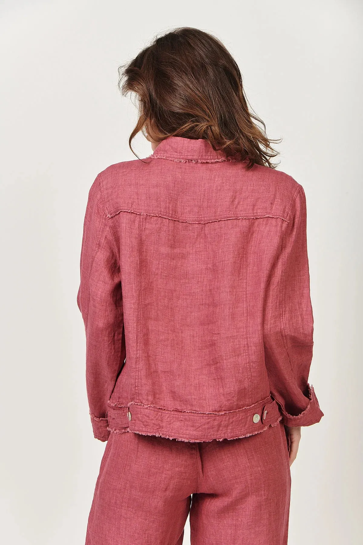 Naturals by O&J - Frayed Edge Jacket Rhubarb