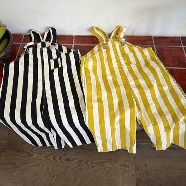 Nuno Stripe Denim Dungarees (Yellow)