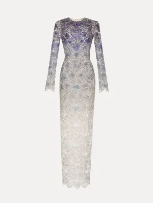 Ombré Crystal Embroidered Gown